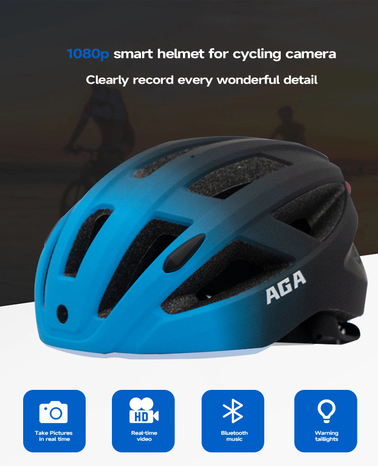 Smart helmet|camera helmet|Cycling helmet|with 1080p 30fps or 2k 60fps and Bluetooth for bike